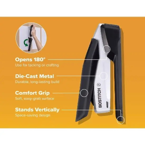 Bostitch InPower Spring-Powered Premium Desktop Stapler 28-Sheet 806552 image {4}