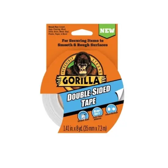 Gorilla Double Sided Tape: Heavy Duty Mounting Adhesive, Black, 1.41" Width, 24' Length, Art & Office Use image {3}