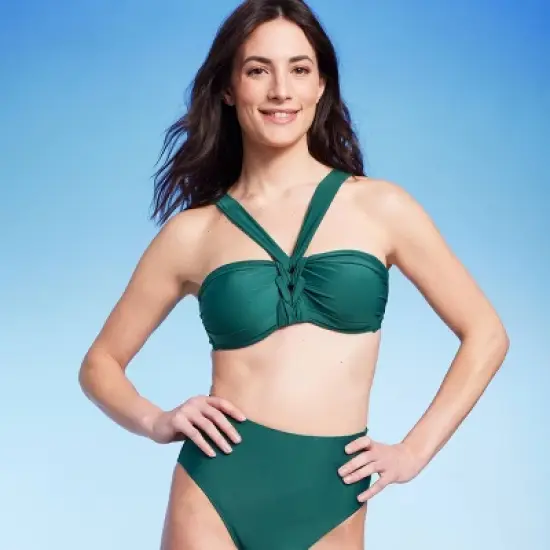 Women's Twist Center Front Bandeau Bikini Top - Shade & Shore&trade; Green image {7}