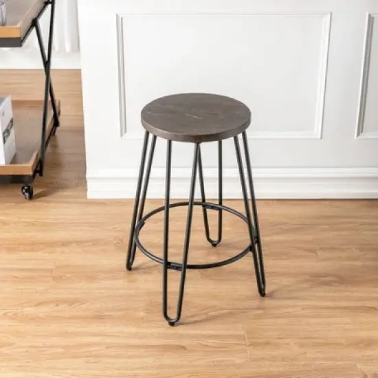 24" Quinn Counter Height Barstool Black - Ace Bayou image {2}