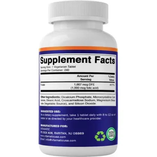 Folic Acid 1 mg - 240 Tablets image {6}
