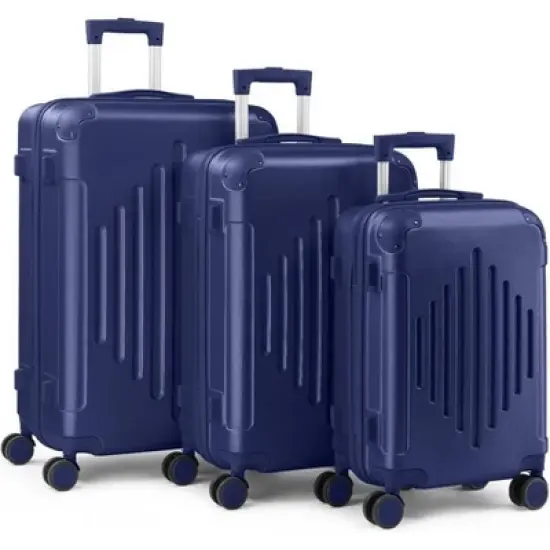 Karl Home 3 Piece Set ABS Trolley Cases Striped Pattern Blue image {12}