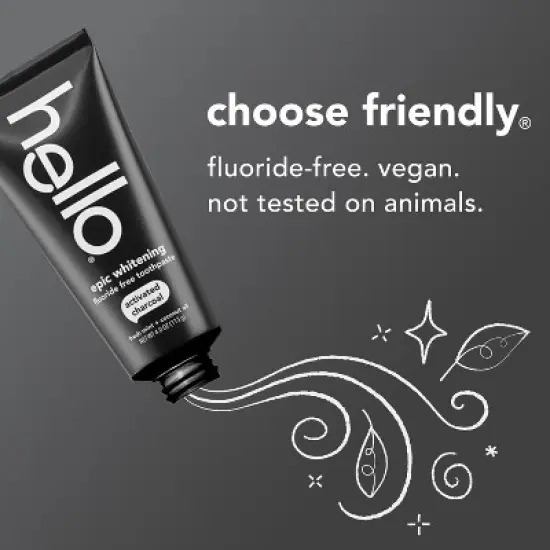 hello Charcoal Fluoride-Free Whitening Toothpaste - Fresh Mint - 4oz image {3}