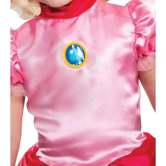 Toddler Super Mario Princess Peach Halloween Costume Dress with Headpiece image {3}