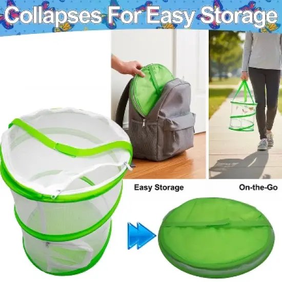 5 Star Super Deals Butterfly Growing Kit &ndash; 13" Tall Pop-Up Mesh Habitat Cage with Zipper Door, Carry Handle Insect Observation for Kids & Classrooms image {4}