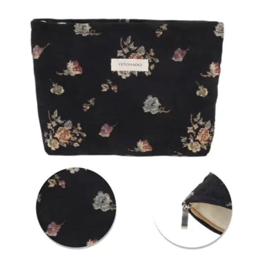Unique Bargains Vintage Floral Makeup Bag 1 Pc image {3}