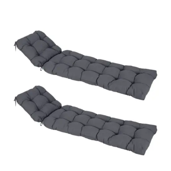 Aoodor 76" x 22" x 5.1" Polyester Tufted Chaise Lounge Cushion, Water-Resistant & Fade-Resistant Cushion for Outdoor Wicker Chaise Lounge Use, 2 Pack image {10}