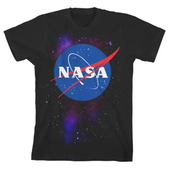 NASA Emblem on Outer Space Background Black Graphic Tee Toddler Boy to Youth Boy image {3}