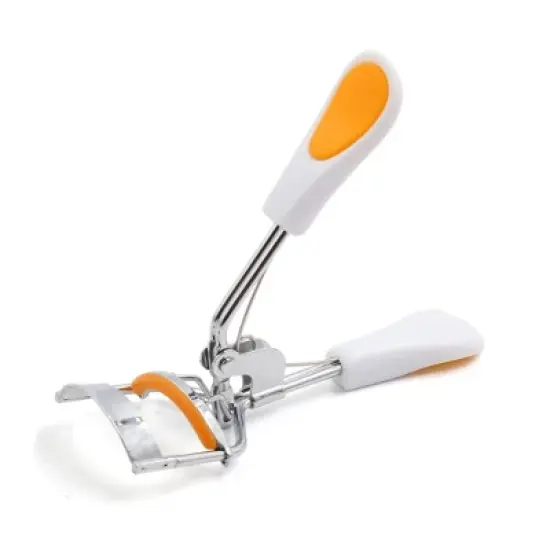 Unique Bargains Orange Decor White Handle Pro Eye Curling Eyelash Curler Clip Beauty Makeup Tool image {1}