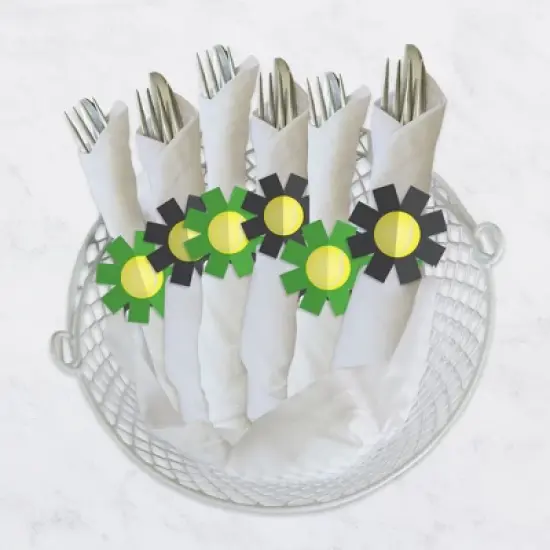 Big Dot of Happiness You Got Served - Tennis - Baby Shower or Tennis Ball Birthday Party Paper Napkin Holder - Napkin Rings - Set of 24 image {2}