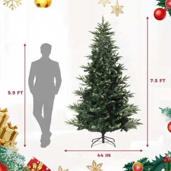 Pre-Lit Slim Aspen Fir Artificial Christmas Tree | 350 UL Clear Lights, Metal Stand image {6}