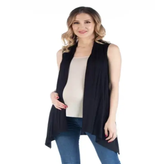 Draped Sleeveless Maternity Cardigan image {4}