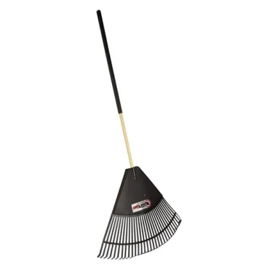 Emsco 31 Tines 3" Leaf Rake Resin Head and Hardwood Handle with Soft Foam Grip Black image {3}