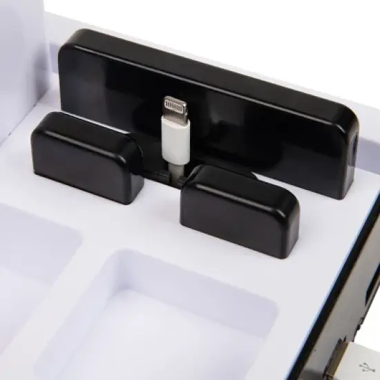 Mind Reader Foundation Collection Portable Charging Station Desk Organizer Black and White image {2}