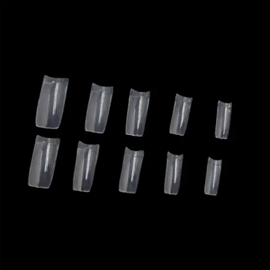 Unique Bargains 100 Pcs Clear Transparent French Cover False Nail Art Tip Manicure Tools image {1}