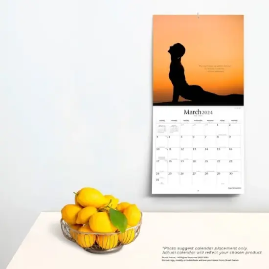 Brush Dance 2024 Wall Calendar 12"x12" Yoga Silhouettes image {3}