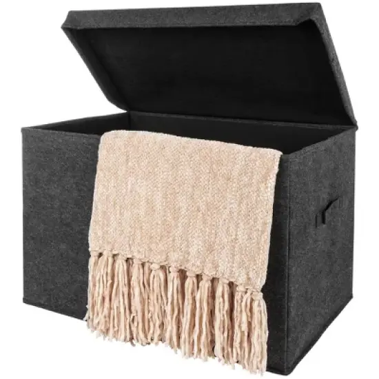 Sammy & Lou Printed Felt Toy Chest - Charcoal Gray image {4}
