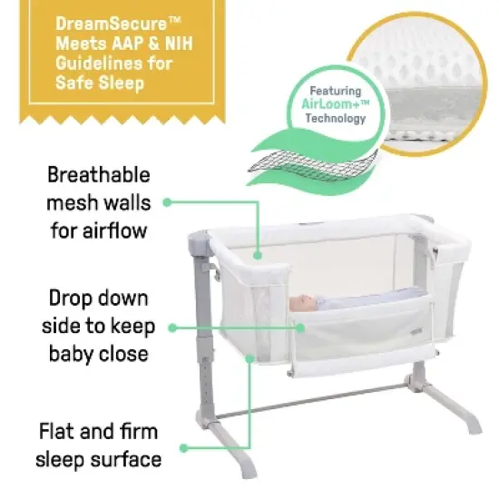 SwaddleMe DreamSecure 2-in-1 Co-Sleeping Bassinet with SwaddleMe Pod - 0-5Months - Cream image {3}