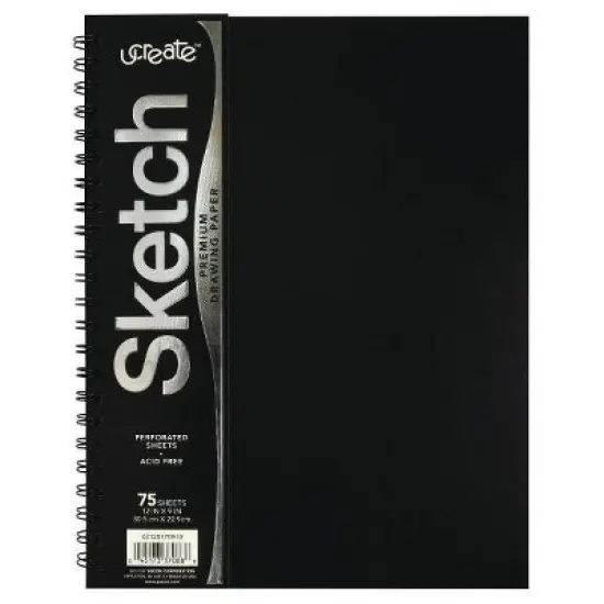 9x12 UCreate Sketch Drawing Paper: Acid-Free Blank Sketchbook, Twin-Wire Binding, Flexible Cover, 75 Pages image {3}