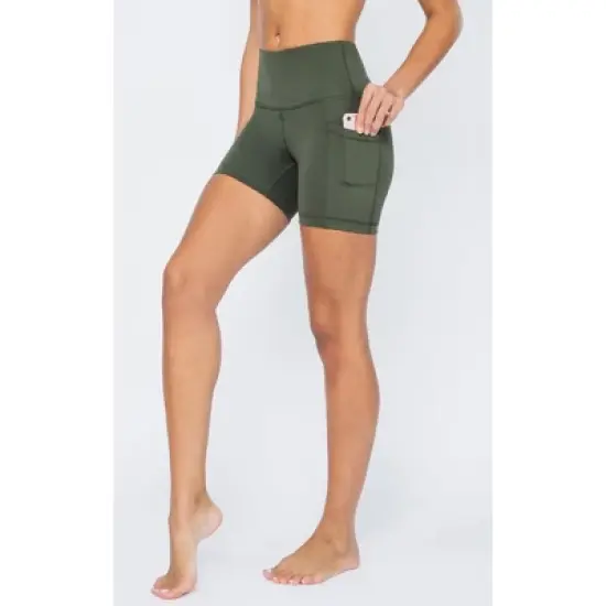 Yogalicious Womens Lux Polygiene Tribeca 9" High Waist Side Pocket Bike Short image {8}