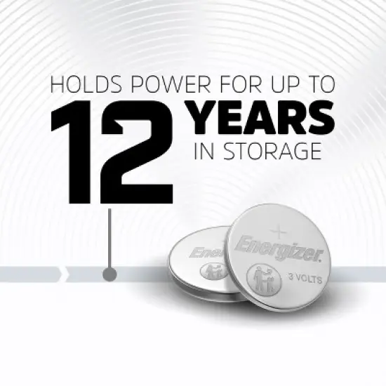 Energizer 2032 Batteries 2pk - Lithium Coin Battery: Household, Silver, Single-Use image {5}