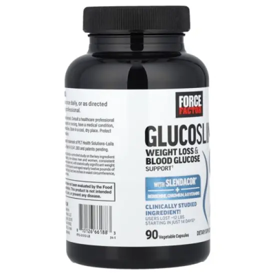 Force Factor Glucoslim&trade;, Weight Loss & Blood Glucose Support, 90 Vegetable Capsules image {3}