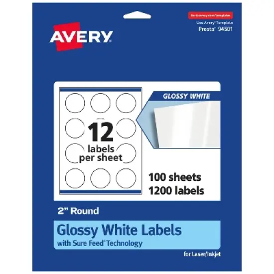 Avery Round Labels with Sure Feed, 2" Diameter image {7}