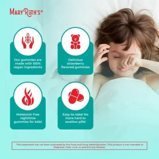 MaryRuth's Kids Nighttime No Melatonin Gummies, Strawberry, 60 ct image {5}