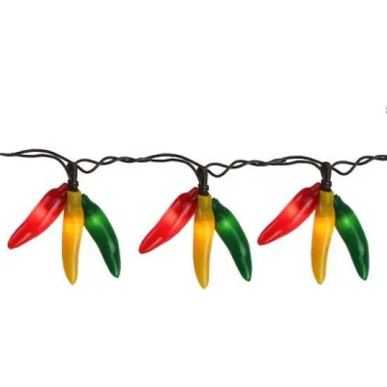 Northlight 36ct Chili Pepper Clustered String Lights - Brown Wire image {3}