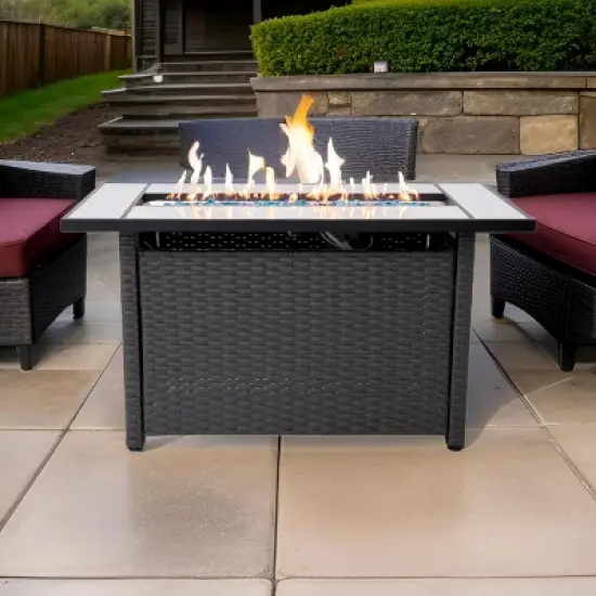Sol Living 45&sbquo;&Auml;&ugrave; Outdoor Fire Pit Propane Firepit Table with Lid & Lava Rocks 50,000 BTUs image {6}