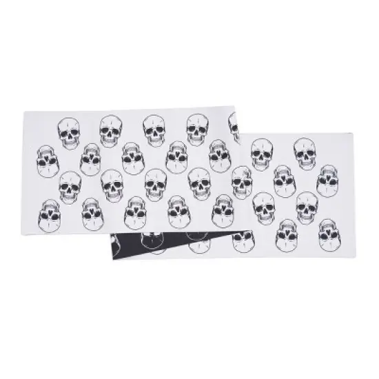 C&F Home Skeleton Skulls Pattern Halloween Reversible Decorative Table Runner 14" x 72" image {1}
