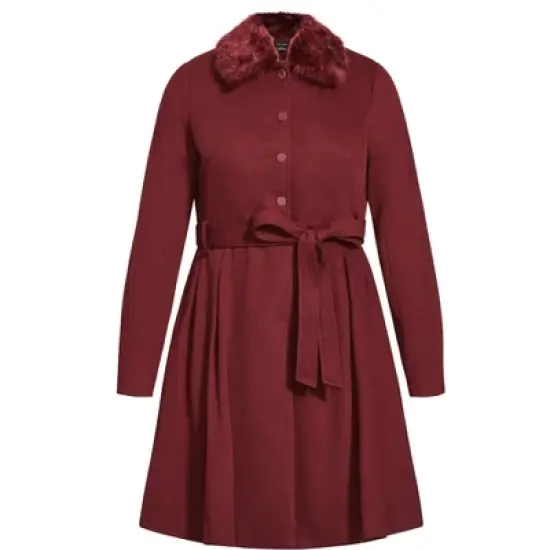 Women's Plus Size Blushing Belle Coat - port | CITY CHIC image {2}