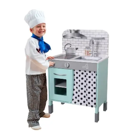Teamson Kids Little Chef Philly Modern Wooden Kitchen Playset, Aqua/White image {10}