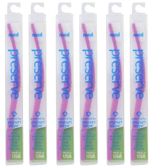 Preserve Medium Bristle Toothbrush Pink Travel Case - 6 ct image {5}