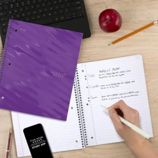 Five Star Active Subject Wide Ruled Notebook 80ct Purple image {6}