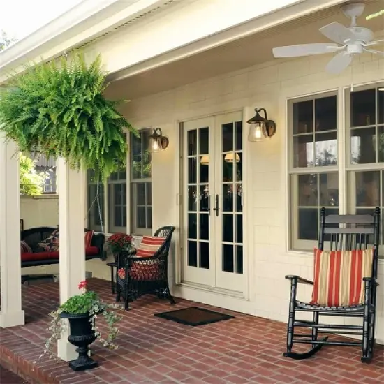 9.8" Metal/Glass Outdoor Lamp Black - LNC image {9}