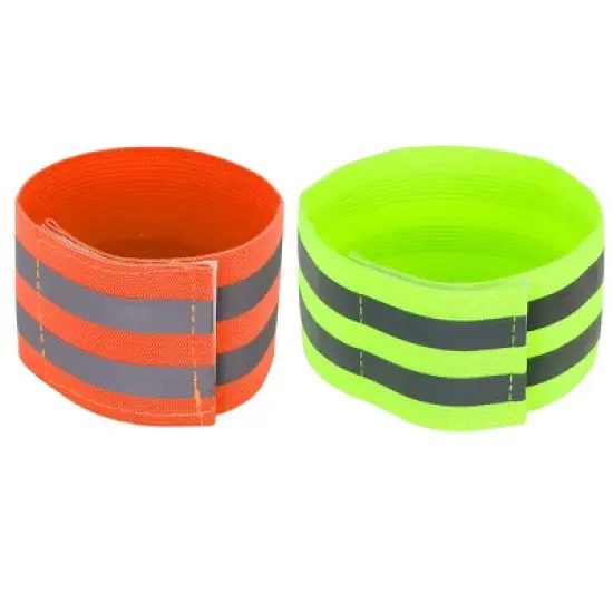 Unique Bargains Reflective Bands Orange Green 8 Pcs image {4}