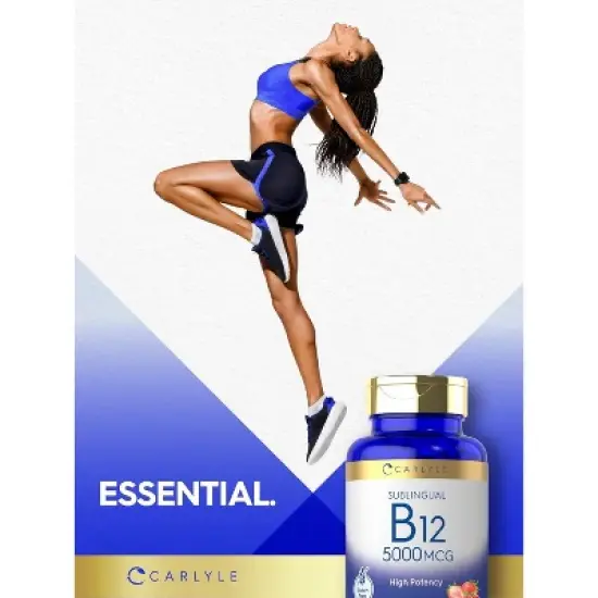 Carlyle Vitamin B12 5000mcg | 250 Fast Dissolve Tablets | Natural Berry Flavor image {5}