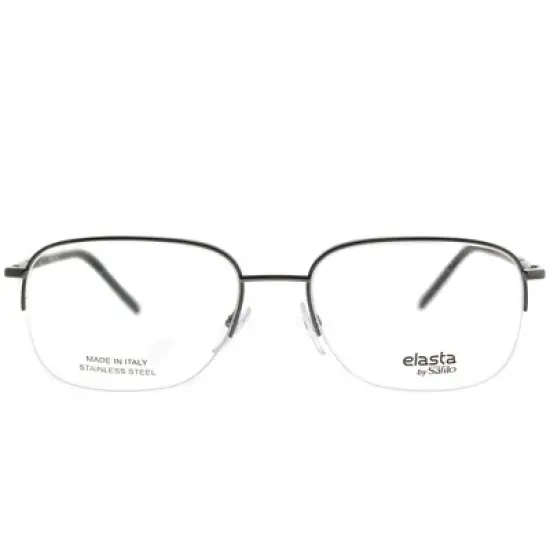 Elasta  V81 Unisex Semi-Rimless Eyeglasses Dark Ruthenium Black 56mm image {1}