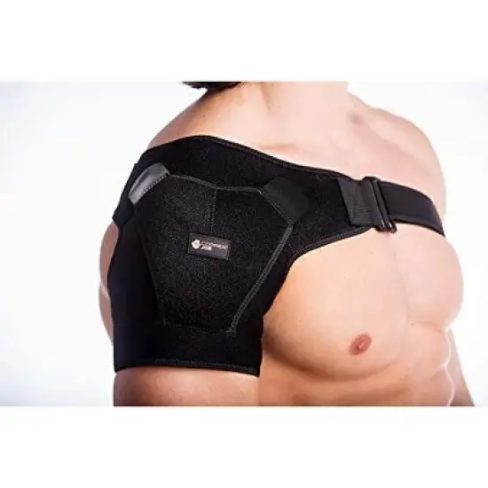 Copper Joe Adjustable Shoulder Brace Ultimate Copper Infused Recovery Compression Support for Torn Rotator Cuff Tendonitis Tears Dislocation image {4}
