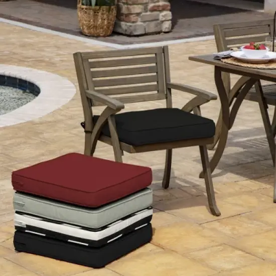 20" x 20" ProFoam Outdoor Dining Seat Cushion Onyx Black - Arden Selections image {3}