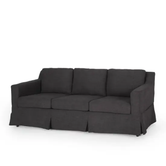 Arrastra Contemporary Fabric 3 Seater Sofa with Skirt - Christopher Knight Home image {13}
