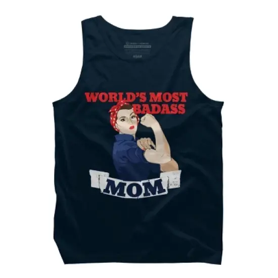 Men's Design By Humans World's Most Badass Mom By BubbSnugg Tank Top image {3}