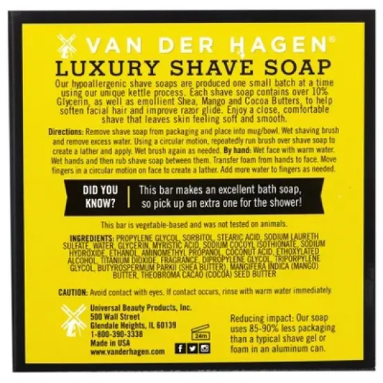 Van der Hagen Scented Luxury Shave Soap - 3.5oz image {1}