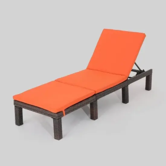 Jamaica Wicker Patio Chaise Lounge with Cushion <br> - Christopher Knight Home image {5}