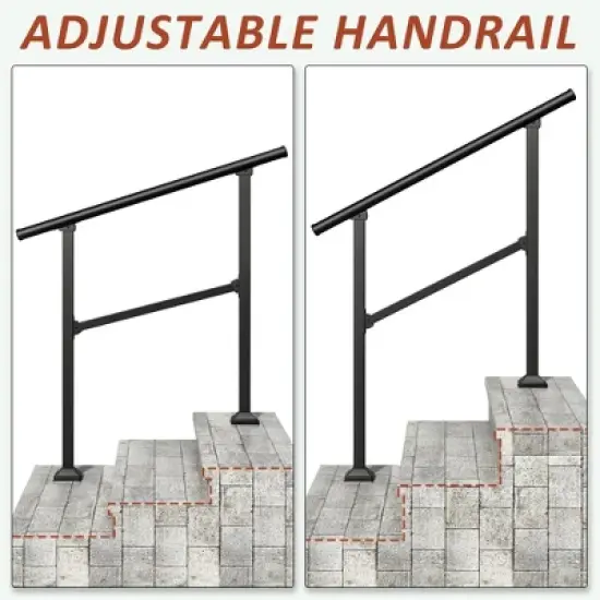 Racxily Hand Rails for Outdoor Steps,  Handrail 2 Pack image {6}