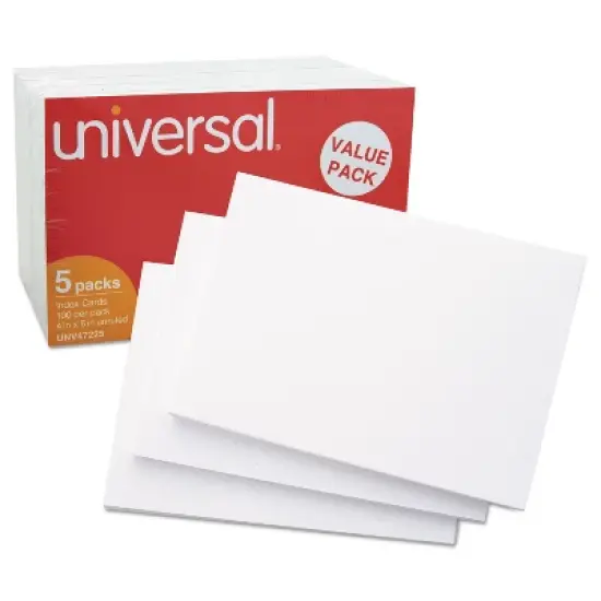 UNIVERSAL Unruled Index Cards 4 x 6 White 500/Pack 47225 image {3}