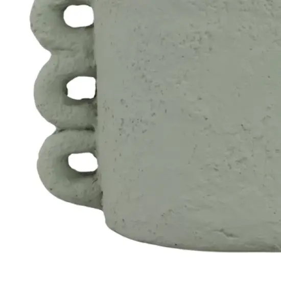 Pottery and Cement Planter with Unique Multi-Loop Handle Design, Stylish Contemporary Accent For Home D&eacute;cor image {5}