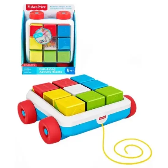 Fisher Price - Pull-Along Colorful Activity Blocks, Toy Block Wagon for Babies image {5}
