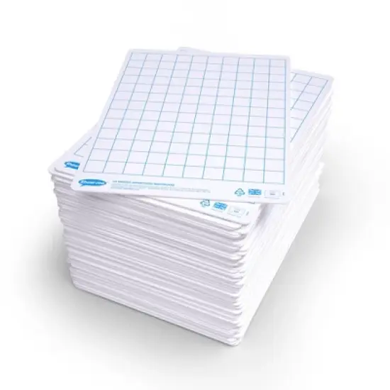Show-me&reg; Classpack of 35 x Gridded/Plain SUPERTOUGH Lapboards, with Pens, Erasers, Cleaner image {1}